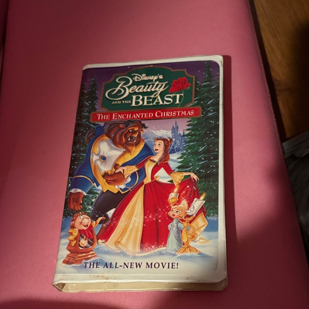 Disney Beauty and the Beast: The Enchanted Christmas VHS - Red and Blue